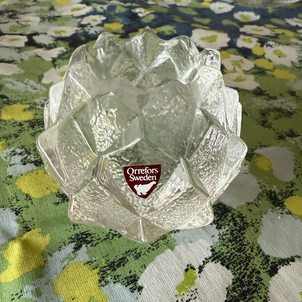 Orrefors Sweden Crystal Votive Holder